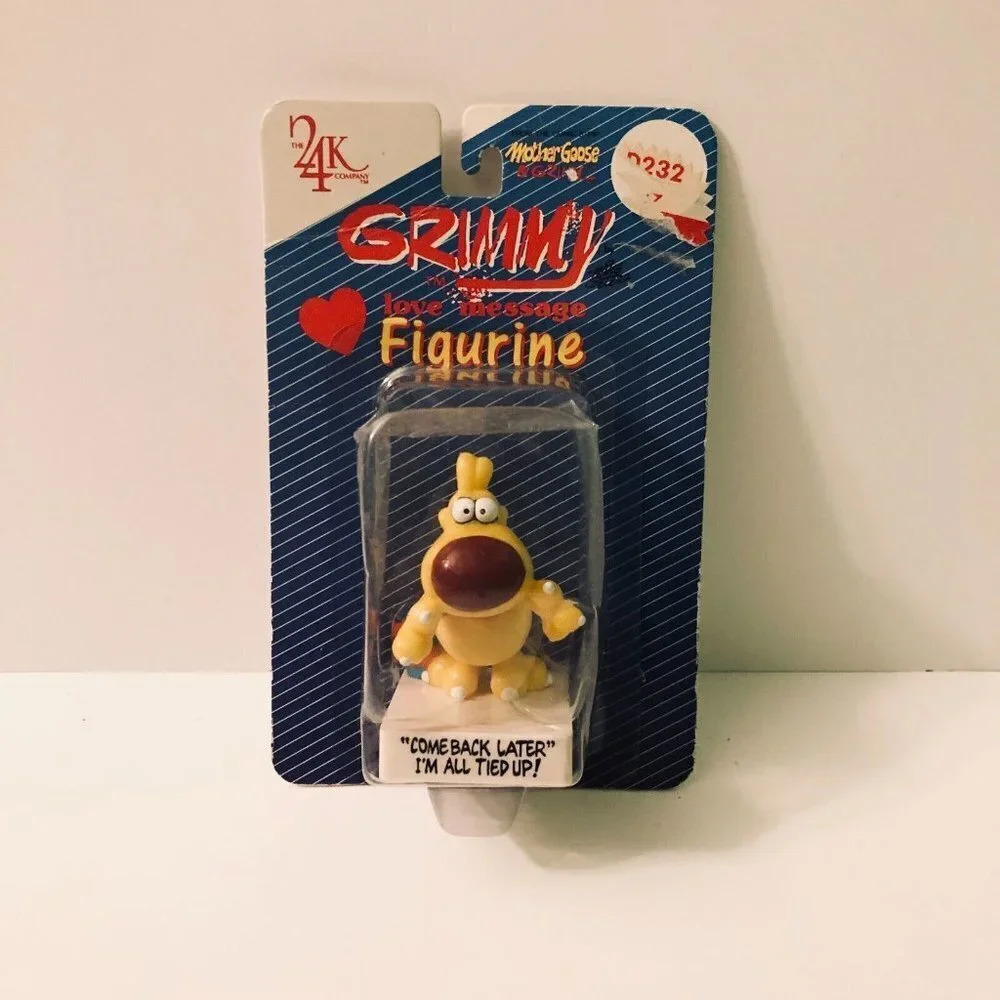 Vintage 1989 Grimmy Love Message Figurine 3 Inch Mother Goose and Grimm